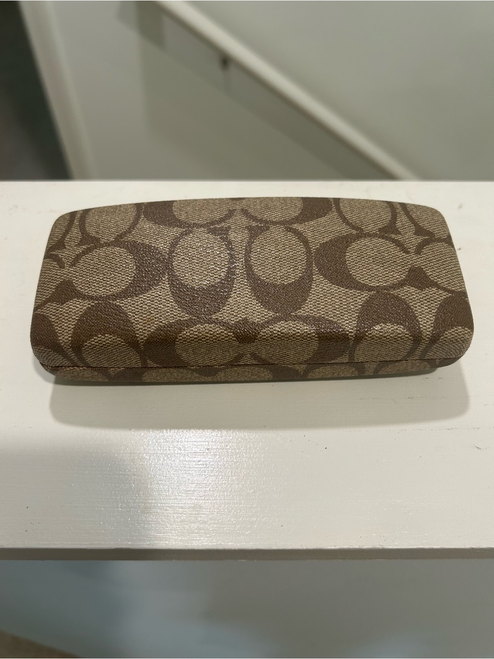 Coach Brown Signature Pattern Glasses Case - Picture 1 of 8
